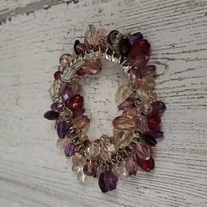 LC Lauren Conrad beaded stretch bracelet clear, pinks, purples